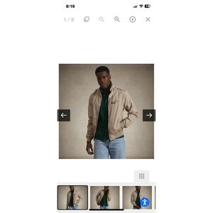 Members Only Men's Classic Racer Jacket Tan Insulated Warm‎ Size 42